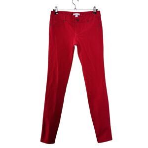 New York & Co Womens Jegging Size 2 Red Low Rise Skinny Stretch Knit